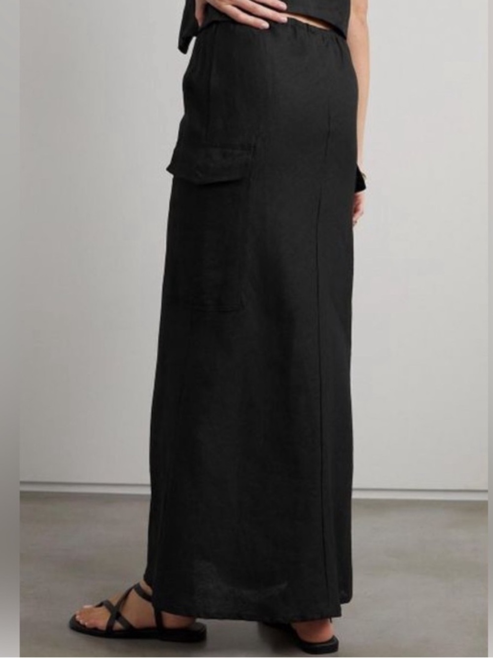 Faithfull The Brand Black Katala 100% Linen Maxi Skirt Medium (NWOT) - Picture 2 of 6